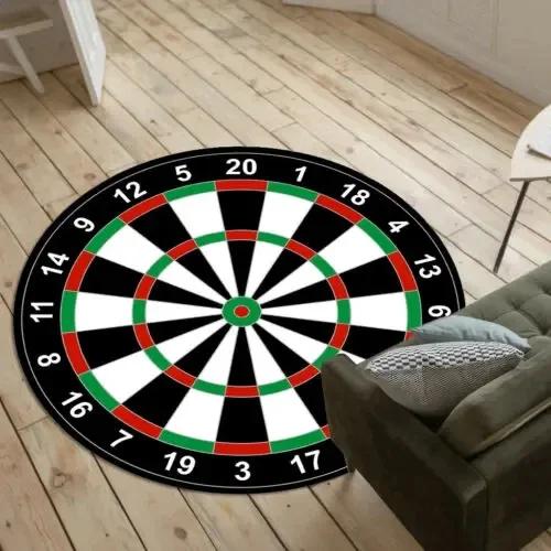 Dartscheibenmuster Runder Teppich Rutschfester Bereichsteppich Fußmatten Für Schlafzimmer Wohnzimmer Badezimmer Dekor Kinderspielteppiche Yogamatte