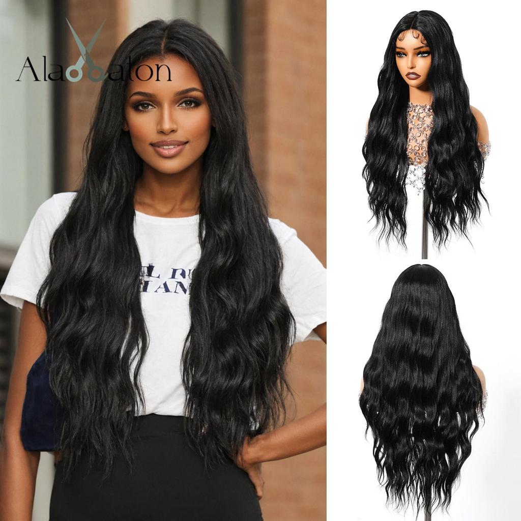 ALAN EATON Blonde Lace Front Synthetic Wigs Long Curly Wave Cosplay Lace Frontal Hair Wig for White Women Afro Ombre Wavy Heat Resistant