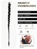 Synthetic 26Inch Boxing Braids Ponytail Extension With Rubber Band Hair Ring For Girls Women Black Wig