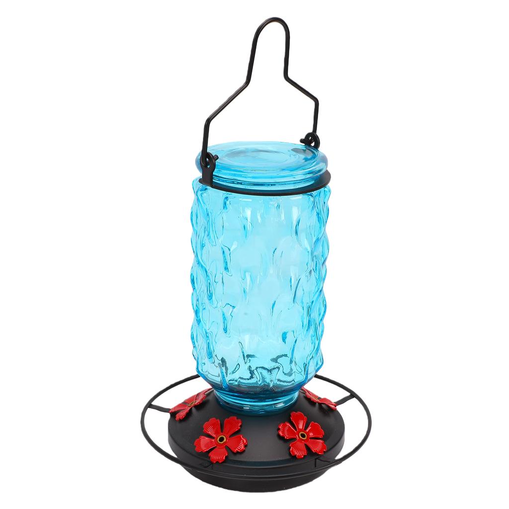 Glass Hummingbird Feeder 5 Flower Ports 16oz Outdoor Hanging Hummingbird Feeder for Garden