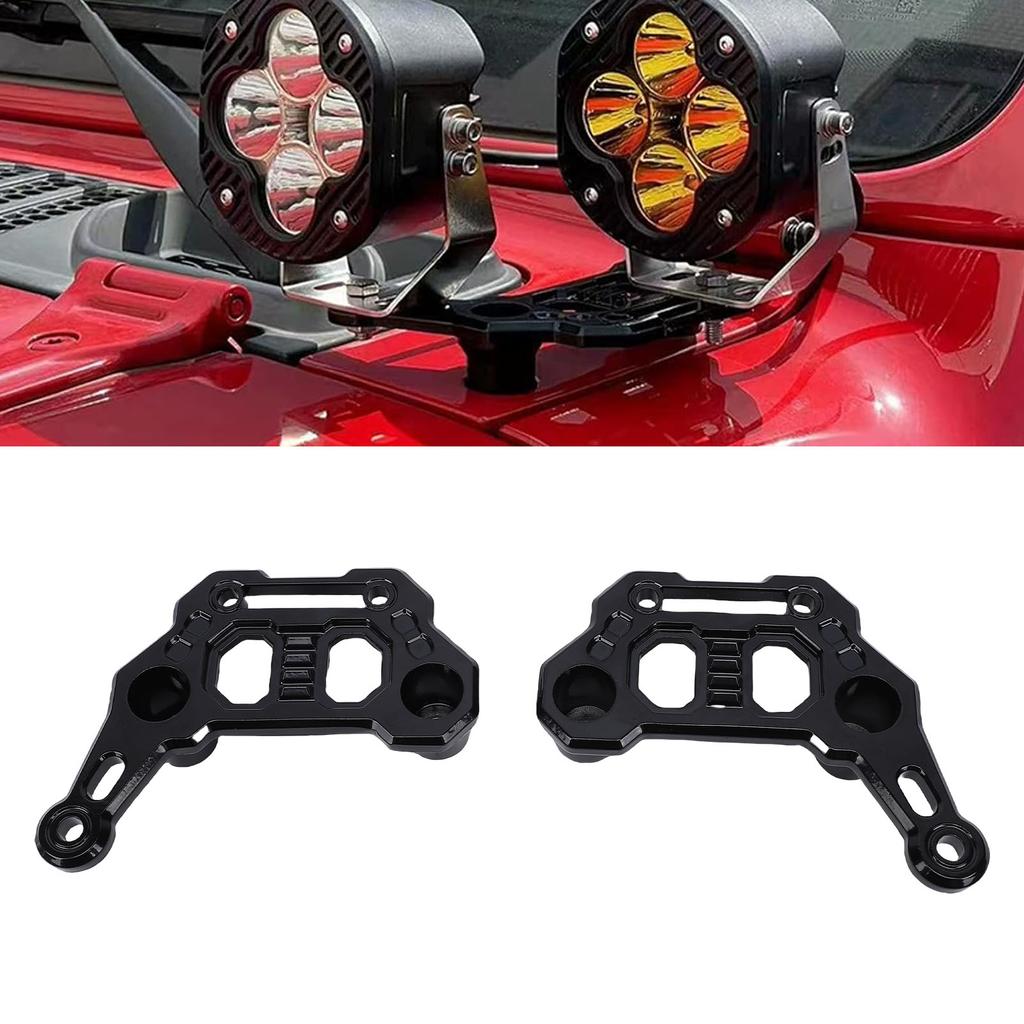 2 Stück Dual-Lichtleisten-Motorhauben-Montagehalterungen Ersatz für JL JLU 4xe JT 2018-2025 Nebelscheinwerferhalterung