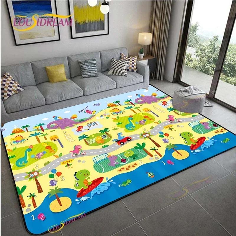 Alfombra Road Traffic Rout Map Carpet Living Room Sofa Coffee Table Bedroom Rugs Kitchen Kid Play Anti-slip Floor Mat Home Decor