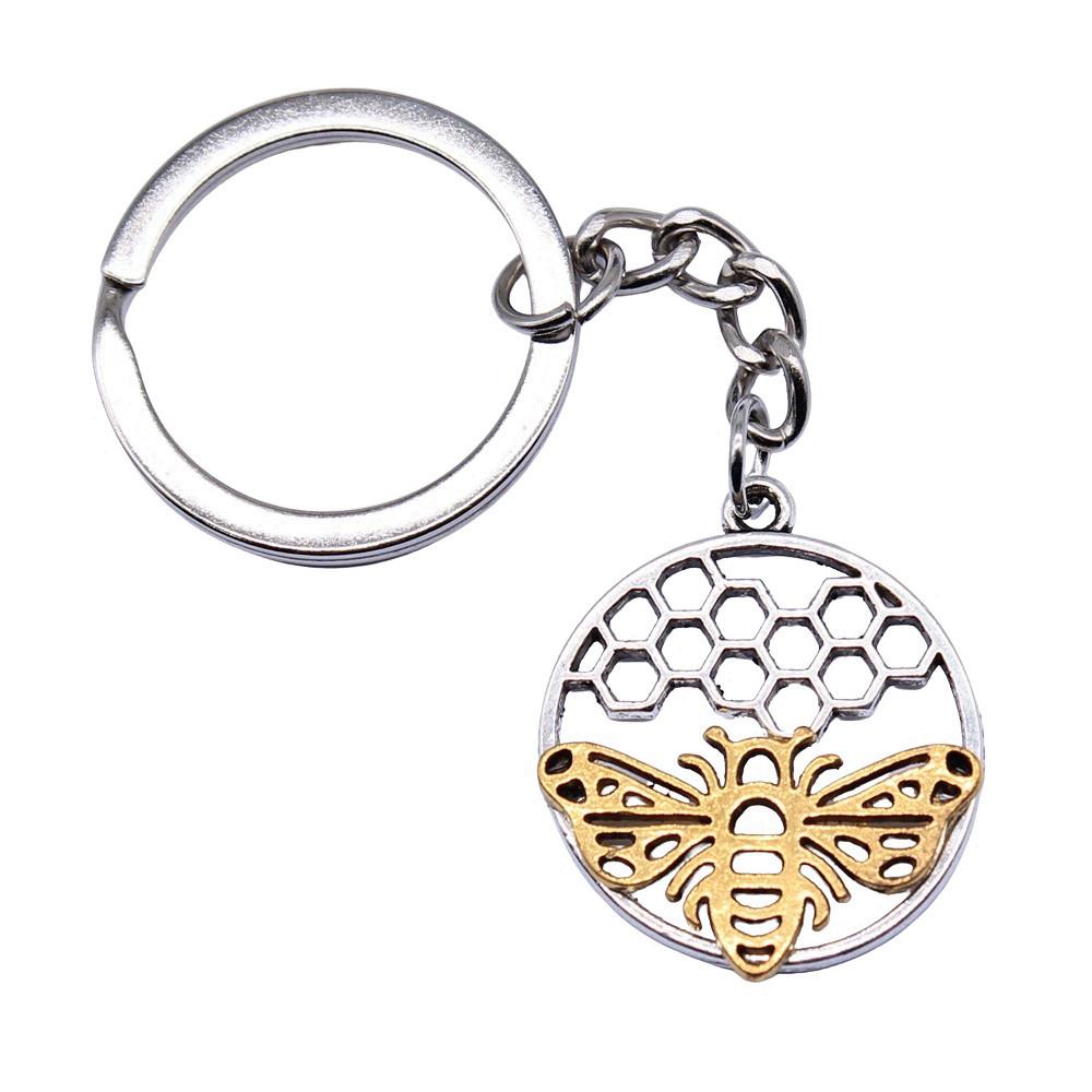 Breloc cu Charm Libelulă și Albină Pandantive Fluture Inel pentru Chei Inel de 28mm