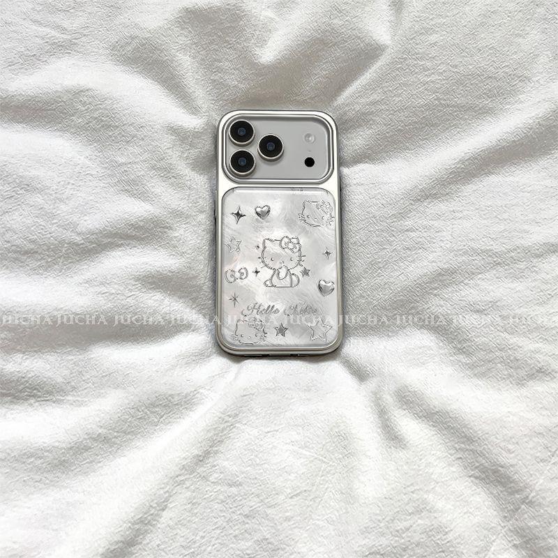 

Cartoon Cute Metal KT Phone Case for iPhone 17 Pro Max and Apple 16 Plus, Niche Design. iPhone 15 Pro