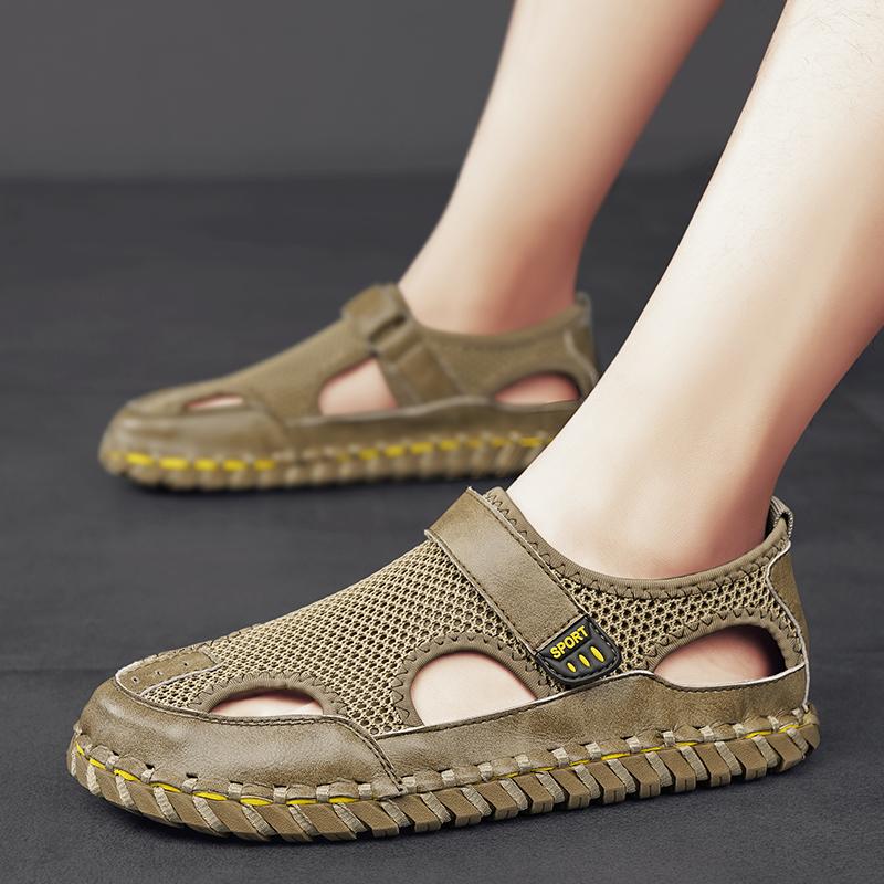 Fashion Men's Luxury Sandals Male Comfortable Walking Shoe All-match Mens Hollow Out Loafers Beach  Male Comfortable Sandals