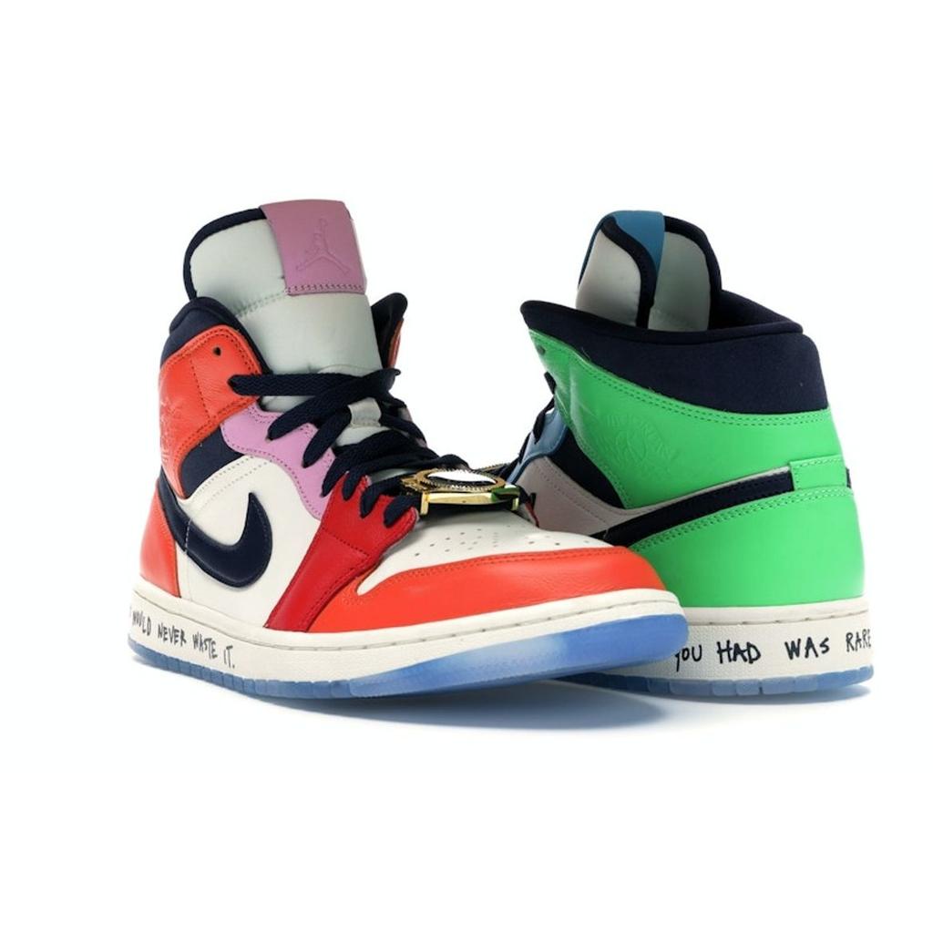 Melody Ehsani X  Air Jordan 1 Mid Fearless Women Sneakers Multi-Color White Black CQ7629-100