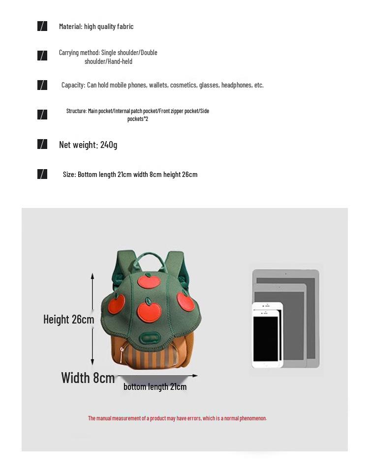 Mini Niedlicher Pilz-Rucksack für Kindergartenkinder - Cartoon-Design für Jungen und Mädchen