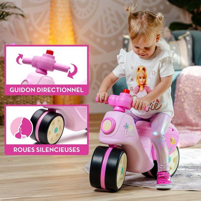 Draisienne - Roues silencieuses - FALK - Scooter Barbie Premier Âge - Plastique recyclé - Guidon directionnel - Rose