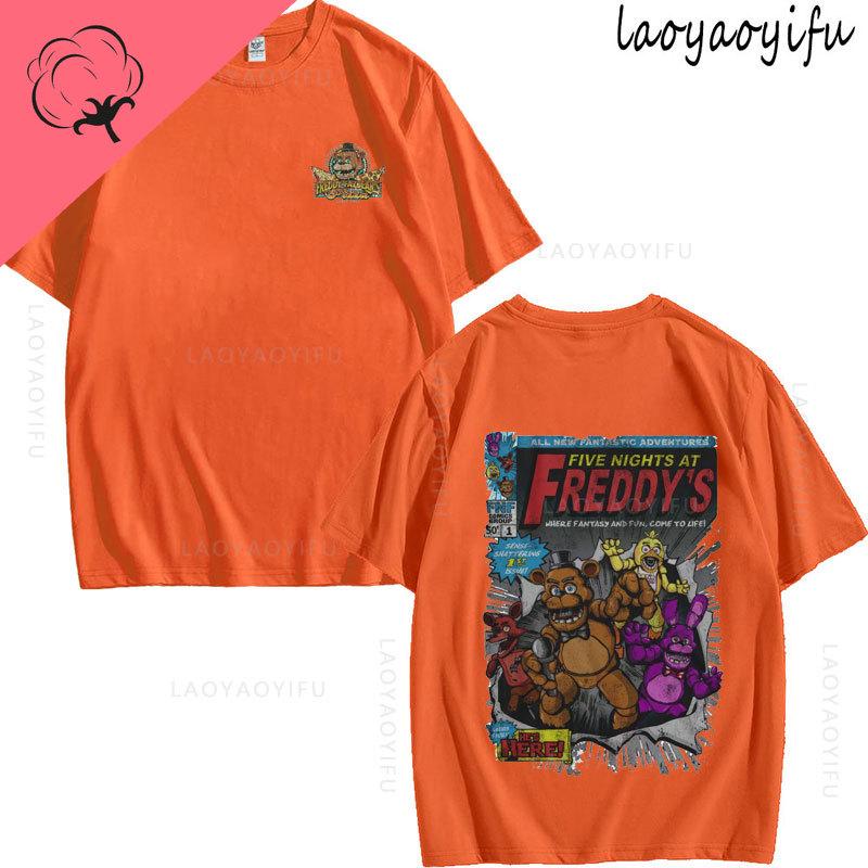Five Nights At Freddys Theme 100Cotton Printed Fashion Mens Womens Fashion Summer TShirt Shortsleev High Quality Oneck