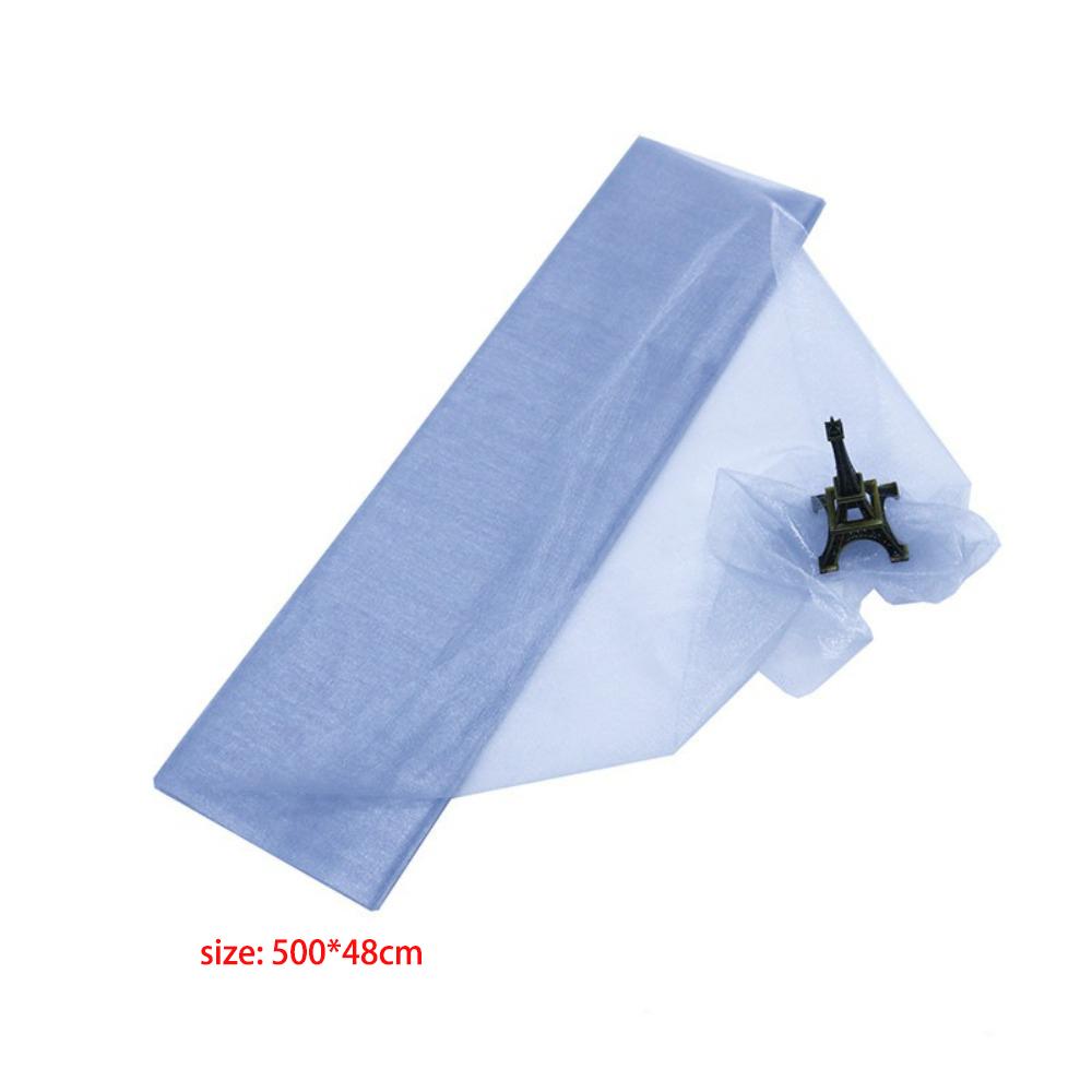 500*48cm Tulle Roll DIY Gauze Organza Fabric Garden Party Stairs Chair Back Decoration
