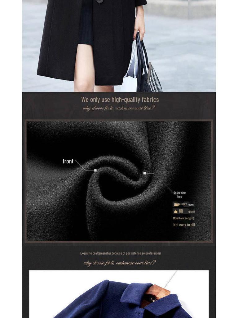 Damen Wollmantel im britischen Stil mit schmaler Passform - Mittellang