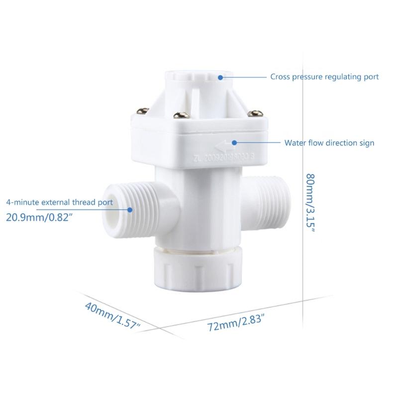 1/2 Zoll 3/8 Zoll 1/4 Zoll Verstellbares Kunststoff-Druckminderungsventil Wasserdruckregler für Umkehrosmose-Wassersystem