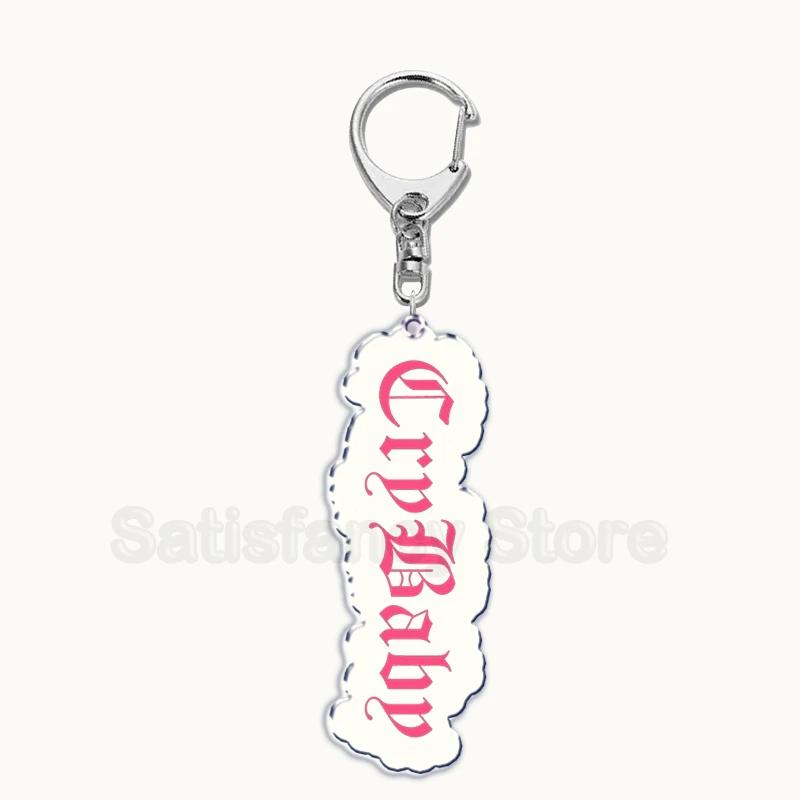 Lil Peep Rapper Acrylic Key Chain Pendant Key Ring Crybaby Hellboy Love Yikes Keychains Keyring for Bag Pendant Jewelry Gifts