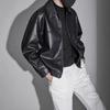 Spring and Autumn New Ruffian Handsome Lapel Leather Jacket Men's Trendy Casual Versatile Leather Jacket