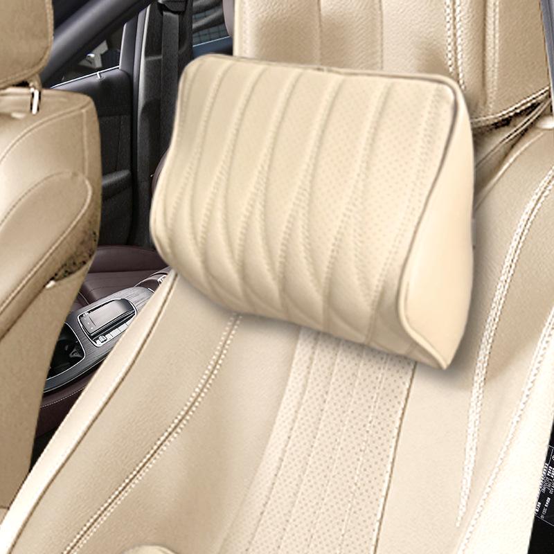 

Nappa Leather Car Neck and Lumbar Support Cushion - Breathable, Universal, All-Season