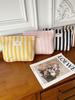 Striped Large-Capacity Women's Cosmetic Bag - Portable and Simple Handheld Storage