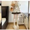 1 Pair Wool Ball Knee High Socks Vertical Stripe Plush Stockings Cute Over Knee Socks  Women Girl