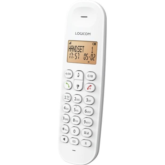 Téléphone fixe sans fil - logicom - dect iloa 150 solo - blanc - sans répondeur