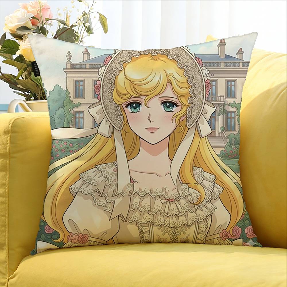 Lady Oscar Rose of Versailles   Various Sizes Square Pillow Case For Car Home Bedchamber Decor