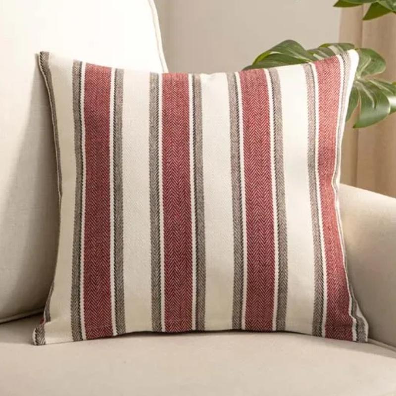 Stripe Home Sofa Pillow Case Solid Color Decoration Pillowcas 40x40cm / 45x45cm Linen Sofa Throw Cushion Cover Pillowcase
