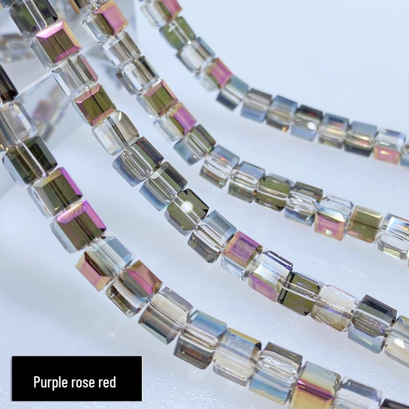 Multi-Faceted Crystal Glass Square Beads: 4/6/8mm Sugar Cubes for DIY Jewelry, Loose Beading with Holes