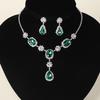 Elegante Conjunto de Colar de Noiva com Diamante de Zircônia - Joias de Luxo Leve Europeias e Americanas para Mulheres