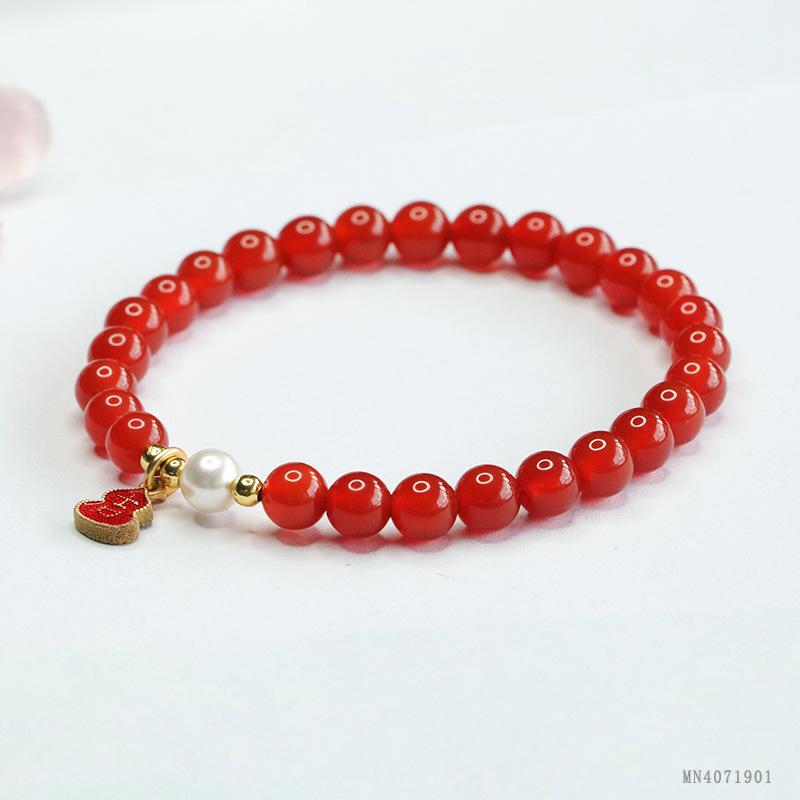 2026 Ximang Red Agate Bracelet Chalcedony Ball Gourd National Fashion Ornament Generation S4071901