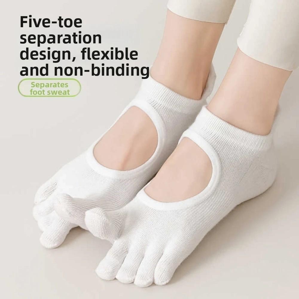 Anti-Rutsch Fünf-Zehen Bootssocken Fünf-Finger Boden Zehensocken für Pilates und Fitness