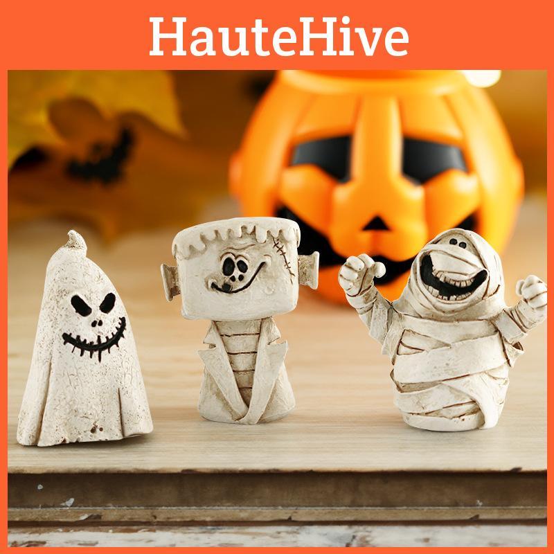 Harz Kürbiskopf Geist Halloween Szenen Dekoration Trendiges Ornament Schreibtischdekoration Kleine Dekoration