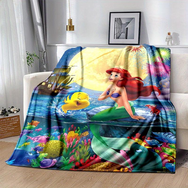The Little Mermaid Cartoon Blanket, Short Plush Cute Warm Blanket, Living Room Home Decoration Sofa Four Seasons Travel