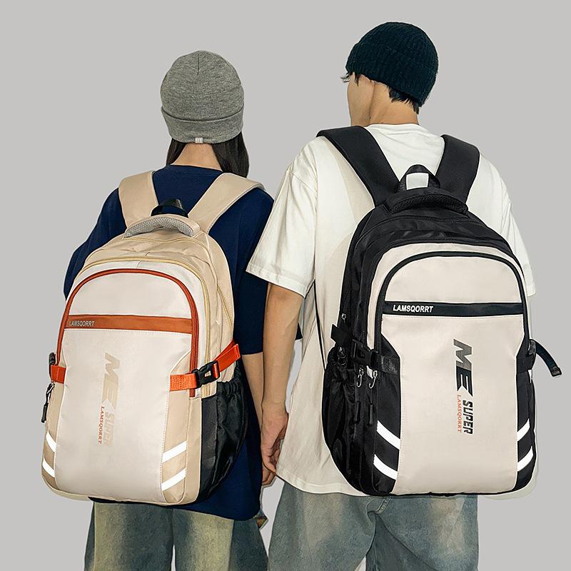 Schoolbag new backpack men's simple large-capacity travel backpack leisure Japanese junior high school student high school student schoolbag