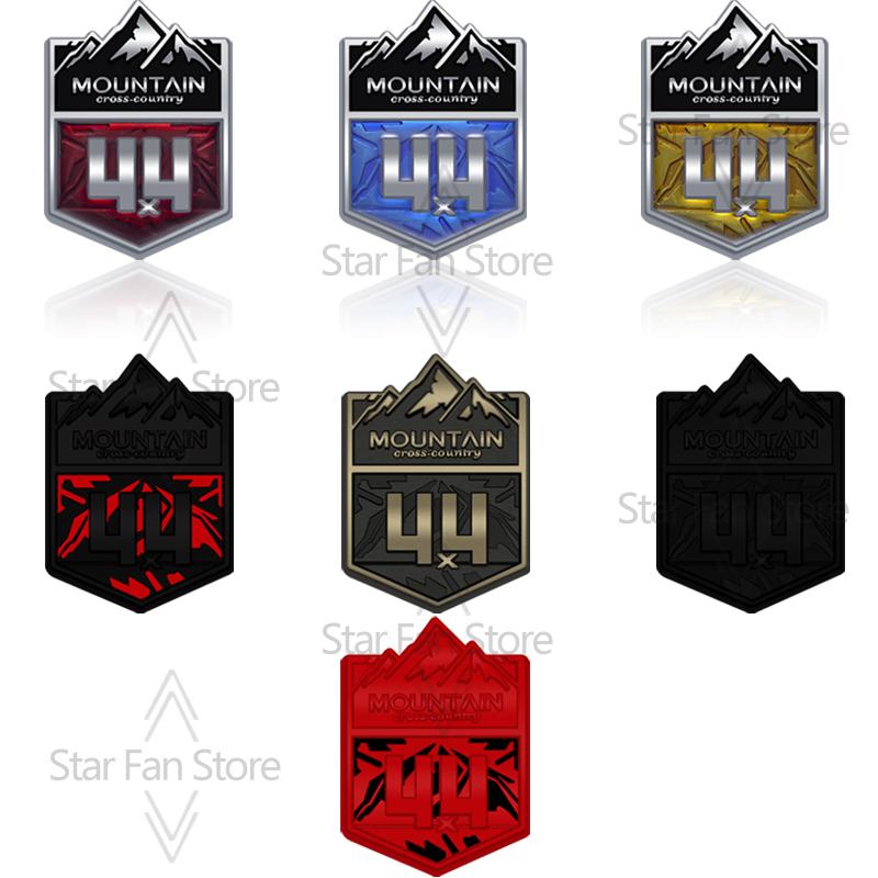 Metal Mountain Cross-country 4X4 Grille Badge Pattern Stickers Car Trunk Body Emblem Decal For Jeep Wrangler Chevrolet Toyota FJ ALW1