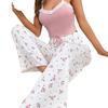 Women's Sexy Floral Print Pajama Set - Versatile Summer Camisole & Long Pants Loungewear