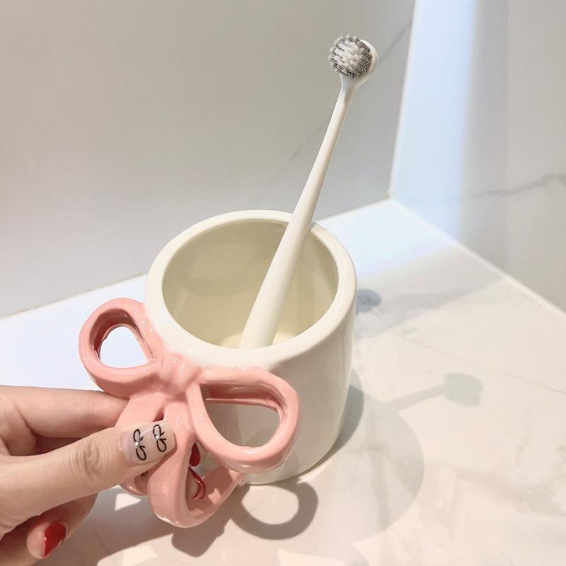 Ceramic Toothbrush Cup Stylish Home Use Couple Creative Minimalist Design Luxury Dental Care Set His and Hers Bathroom