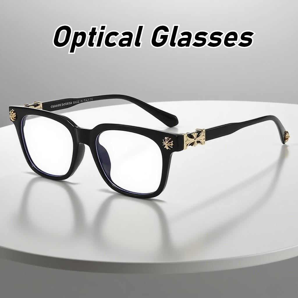 Unisex New Retro Art Full Frame Optical Glasses Personalized Large Frame HD Anti-blue Light Glasses Ultra-light Unisex Glasses