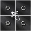 ZS 1 PC 16G Stainless Steel Nose Rings Cubic Zircon Septum Piercing Rose Snake Shape Ear Stud Helix Cartilage Piercings Jewelry