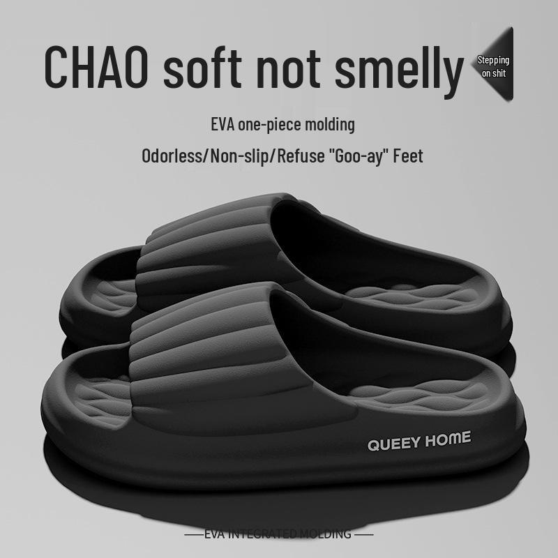 

Женские шлепанцы EVA на толстой подошве, нескользящие, мягкие, для лета 2025 - Удобные для дома и ванной 38-39 (for 37-38 feet) чёрный