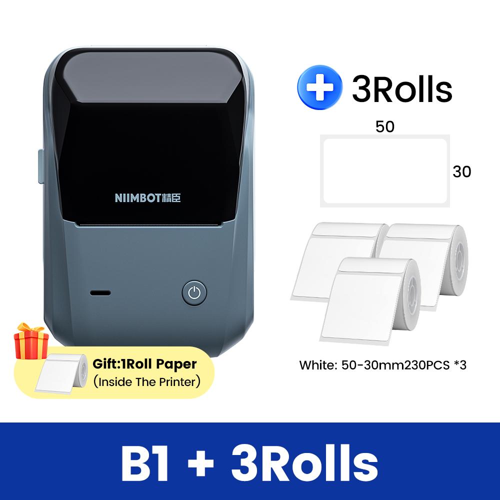 Niimbot B1 Wireless Label Maker White Color Transparent Clear Round Adhesive Sticker Business Bluetooth Labeling Printer Paper