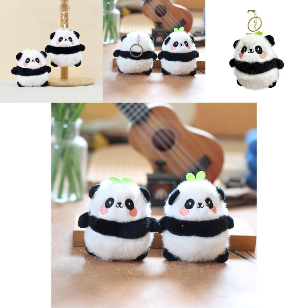 Panda Plush Keychain Short Plush Bag Accessory Cross-border Gift**