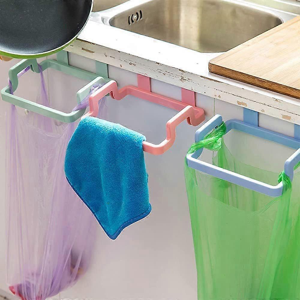 4 Piece Cabinet Door Garbage Bag Holder,Hanging Kitchen Trash Rack Garbage Bag Holder Storage Shelf Garbage Bag Holder Rack,for Hanging Trash Can