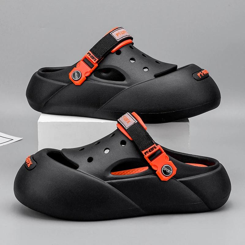 Fashion Men Platform Sandals Street Fashion Trend Slippers Outdoor Clogs Garden Shoes Beach Sandals Flip Flop Casual Slippers For Couple
