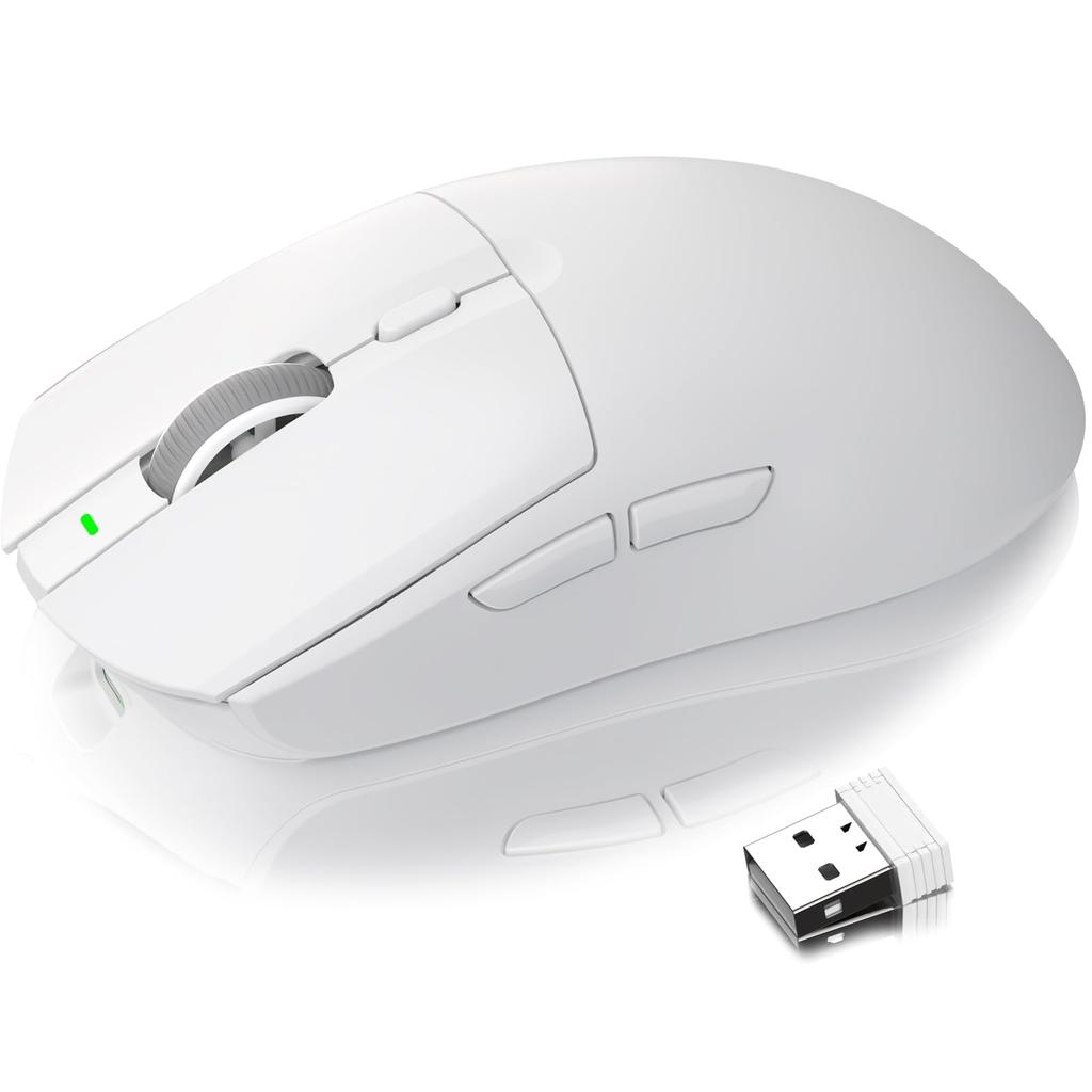 Wireless Gaming Mouse Top Class Precision Wireless Mouse Mode Mouse AJ139 PRO Rechargeable 26000DPI Adjustable Compatible with FPS Gaming White
