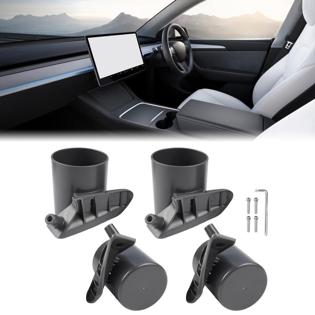 For Tesla Model 3/Y 4pcs Door Beverage Holder Storage Box Door Cup Holder Drink Holder Replace Car Accessories