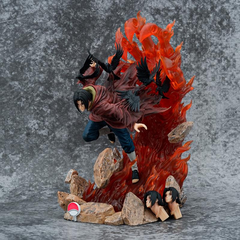 2026 Hot Naruto Anime Figures Throne Uchiha Itachi Turn Around Crow Scenes Action Figure Collect Ornaments PVC Model Gift Toys