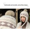 Foldable Warm Ear Protection Hat Windproof Ball Cap Fashionable Korean Knitted Hat  for Outdoor Ski