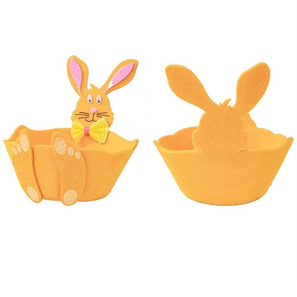 Metal Felt Bunny Basket Cut Easter Storage Case Home Decor Ornaments Rabbit Candy Box Chocolate