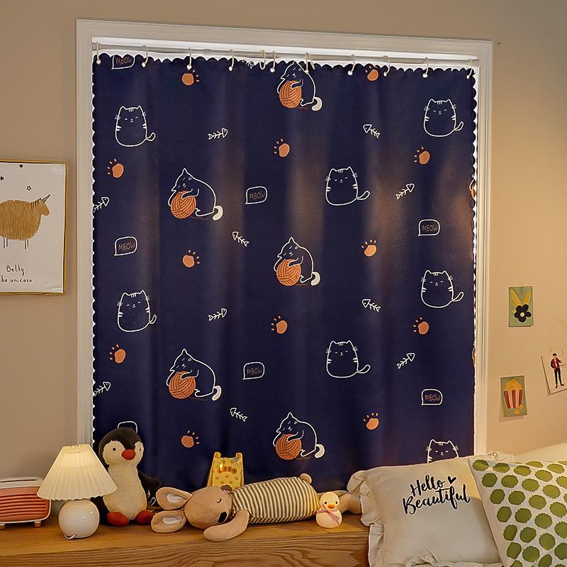 Ins Velcro Curtain Korean Wind  Cartoon Net Red  Light Shielding Foreign Trade