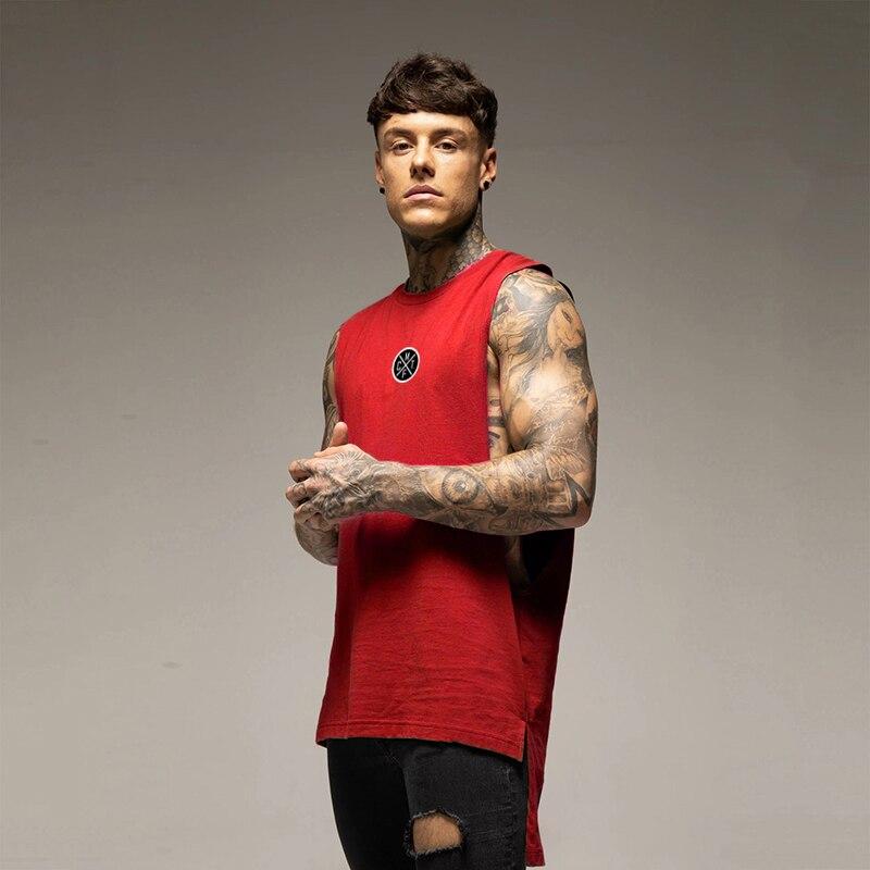 Muscleguys Summer Retro Street Hip-hop Tank Top Trend Cotton Breathable Loose Vest Men's Bottoming Shirt Fitness Clothing
