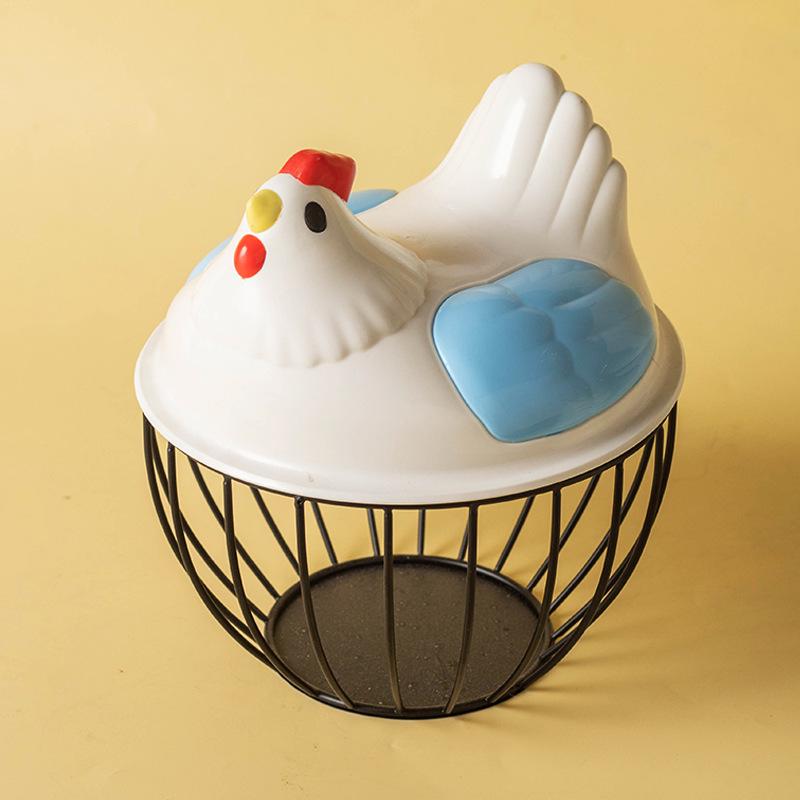 Многоцелевая корзина из кованого железа: Решение для хранения яиц, фруктов и овощей