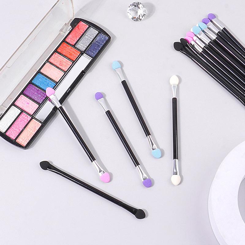 10PCS Multi-Color Double Head Latex Sponge Eyeshadow Stick Multi-Functional Portable Short Stick Makeup Brush Eyeshadow Brush